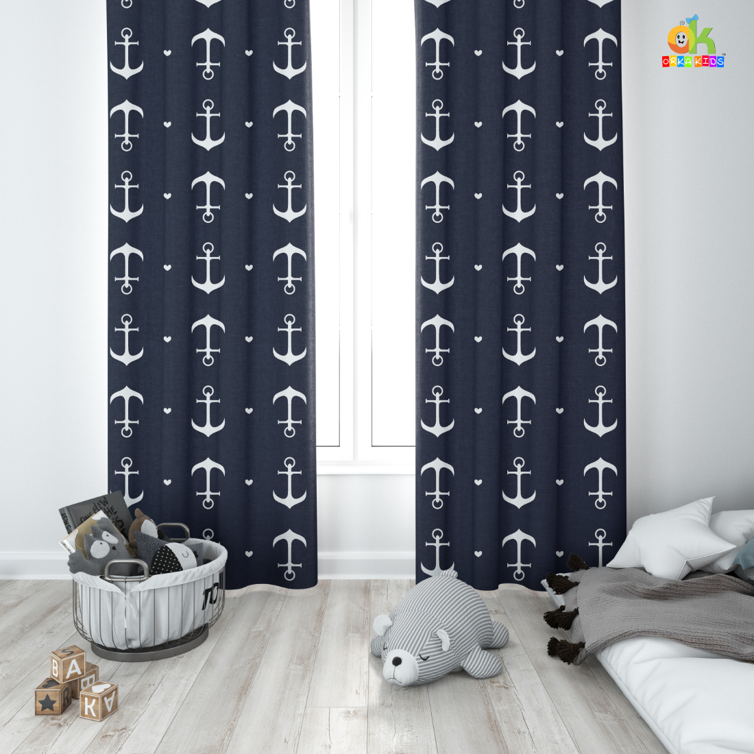 Orka Kids Door Curtain Pack of 2, (D31)